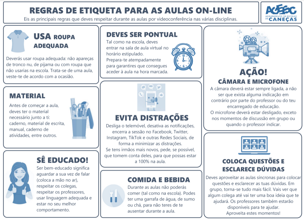 regras aulas online aecanecas