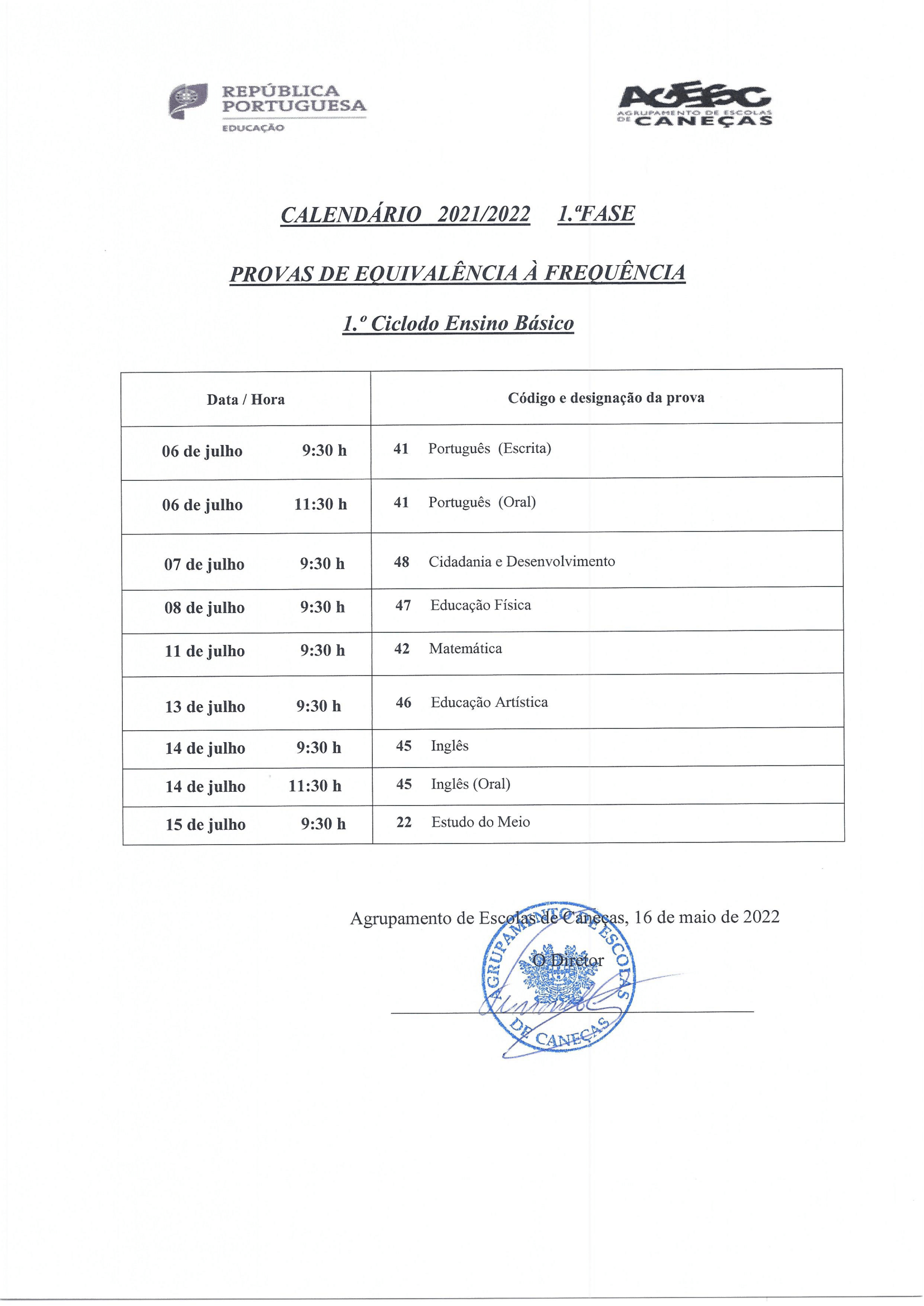 Calendario PEF 1 ciclo 1 Fase 2022 1