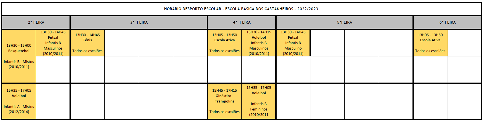 horario desporto escolar EB CAST 2022 2023